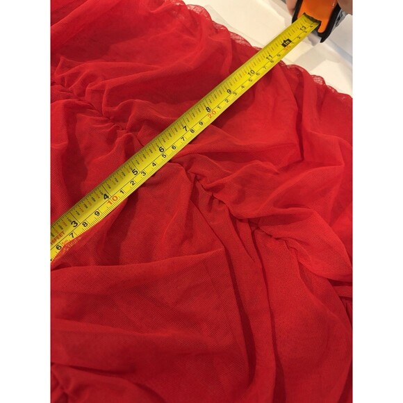 y2k Victoria Secret Lingerie Babydoll Dress Red Rhinestone Bling Bow Peek A Boo - Picture 7 of 16